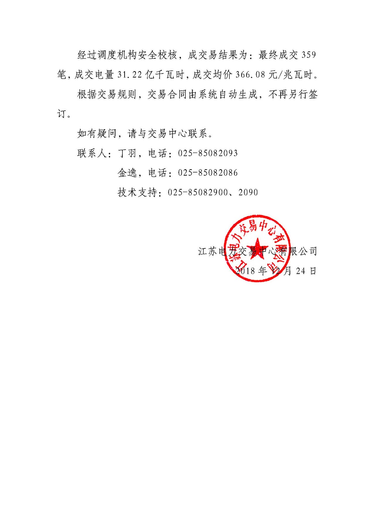 江蘇12月電力市場(chǎng)月內(nèi)交易:成交電量31.22億千瓦時(shí) 江蘇12月電力市場(chǎng)月內(nèi)交易:成交電量31.22億千瓦時(shí)